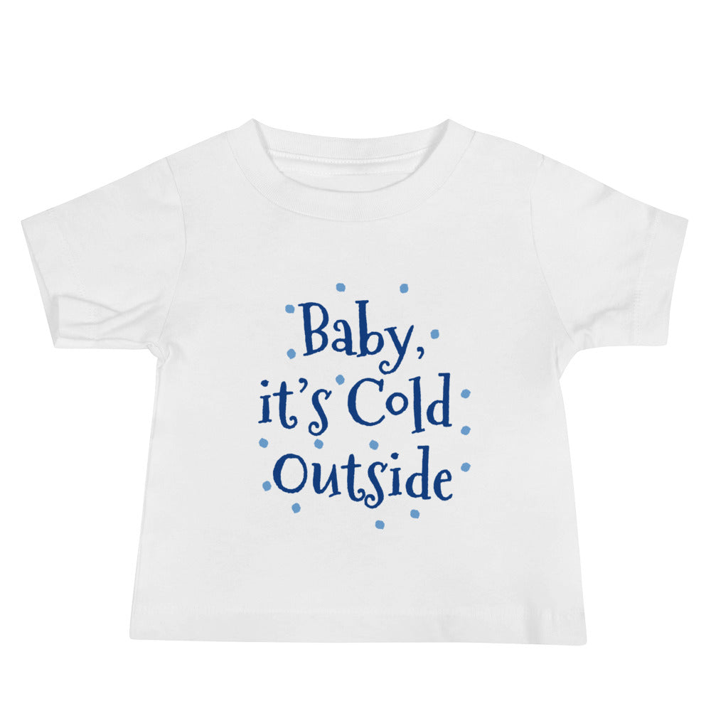 'Cold Outside' Baby Jersey Short Sleeve Tee (Print-Front and Back)