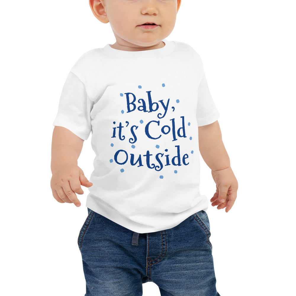 'Cold Outside' Baby Jersey Short Sleeve Tee (Print-Front and Back)