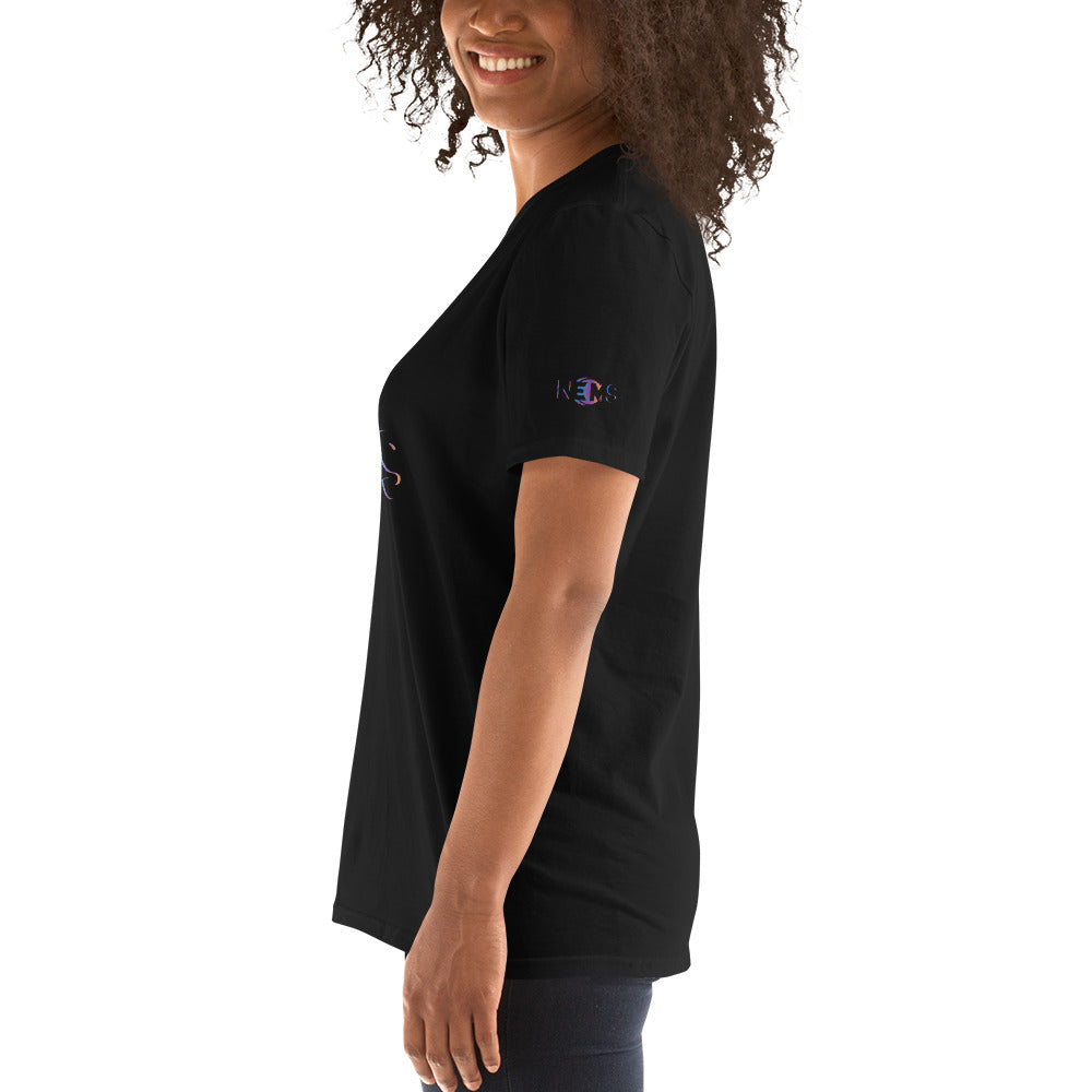 Design Your Own Short-Sleeve Ladies T-Shirt (GTG Print: Front, Back & left sleeve)