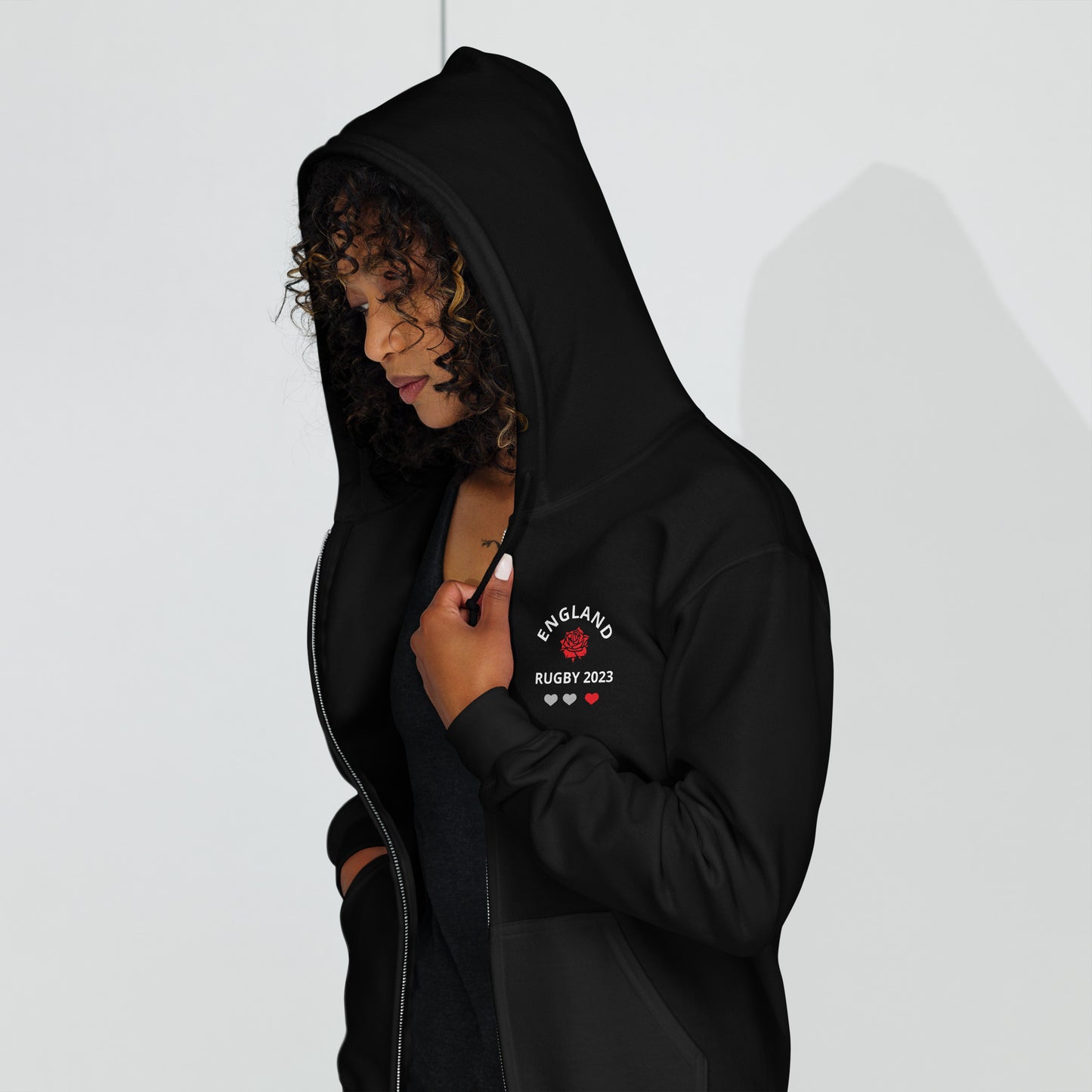 Unisex heavy blend zip hoodie - England Rugby 2023