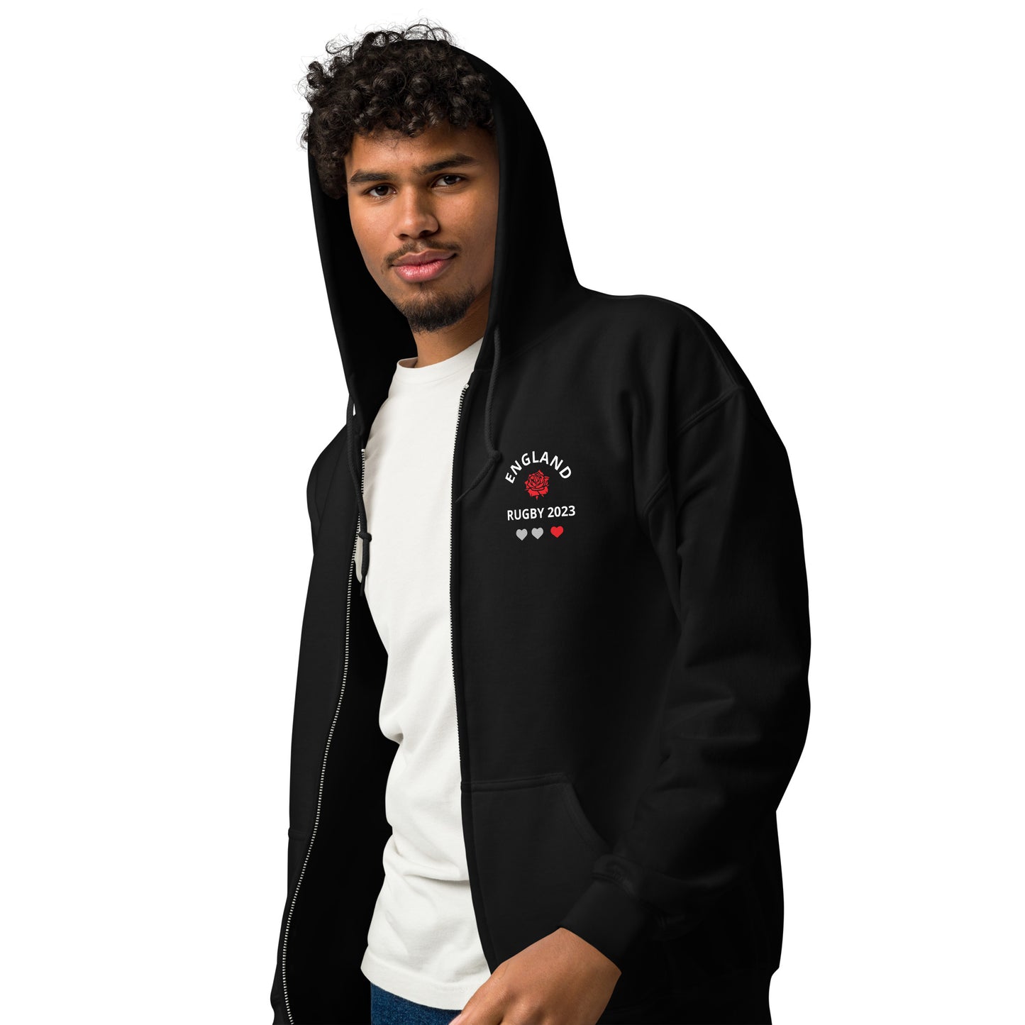 Unisex heavy blend zip hoodie - England Rugby 2023