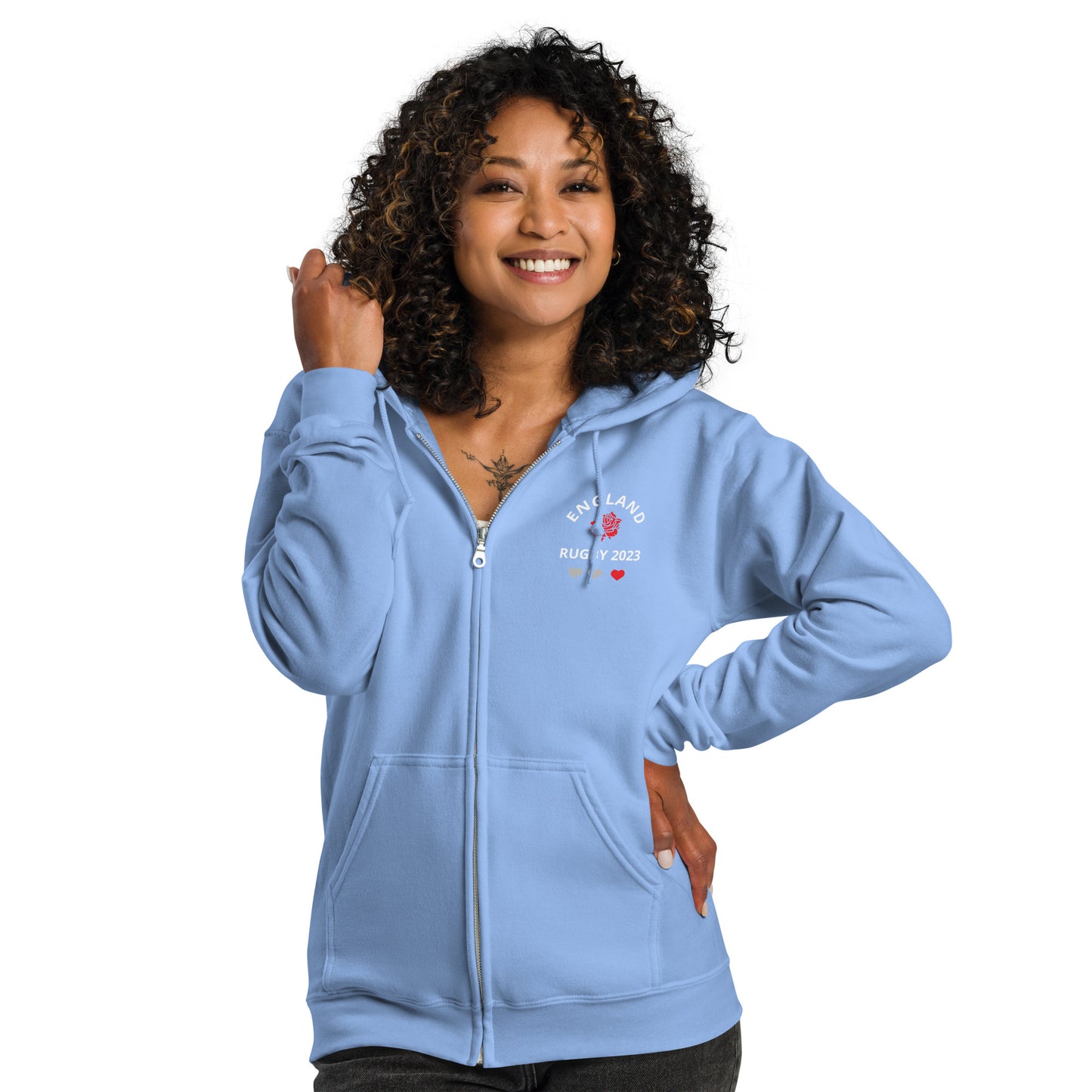 Unisex heavy blend zip hoodie - England Rugby 2023