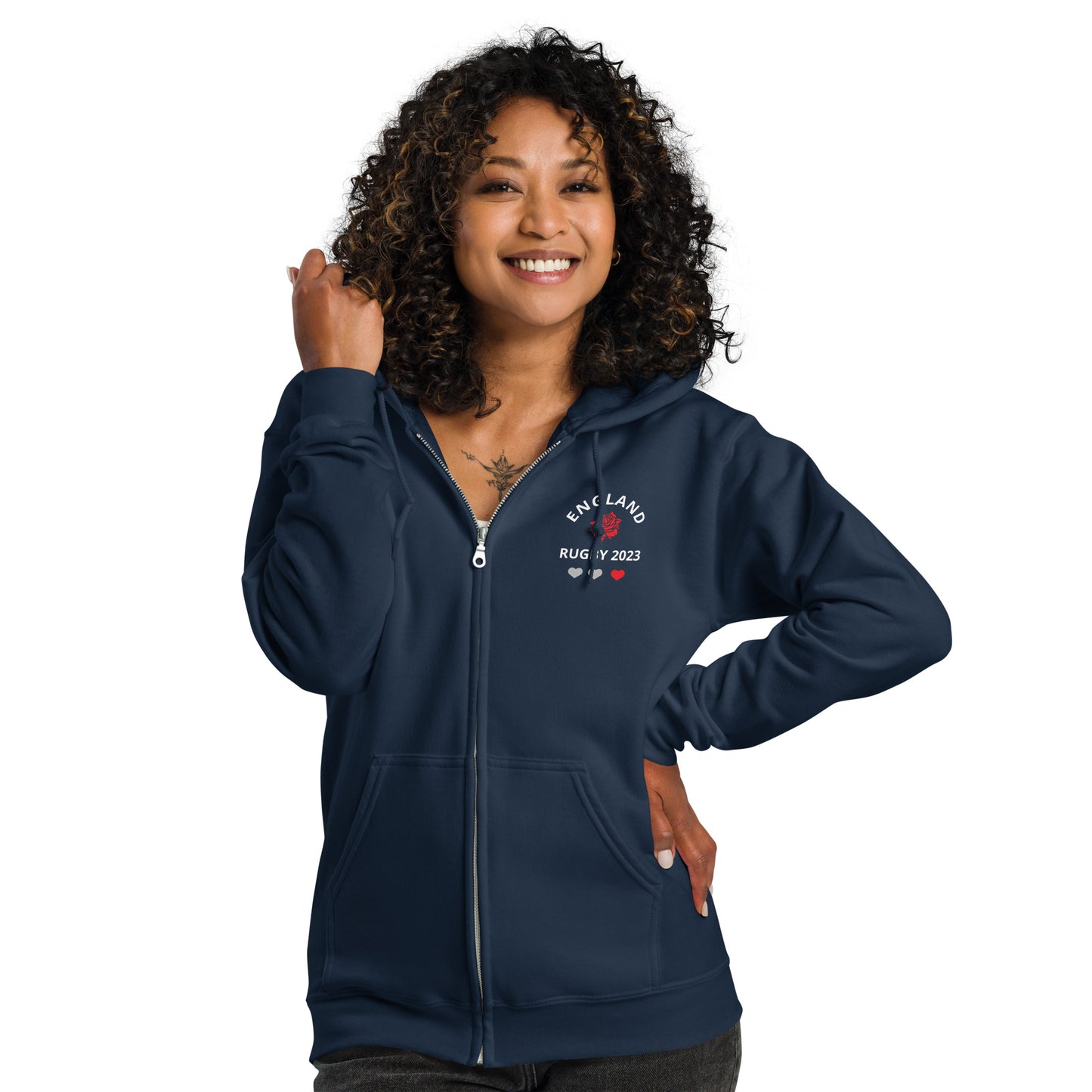 Unisex heavy blend zip hoodie - England Rugby 2023