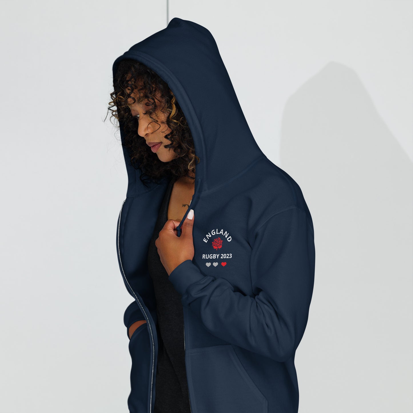 Unisex heavy blend zip hoodie - England Rugby 2023