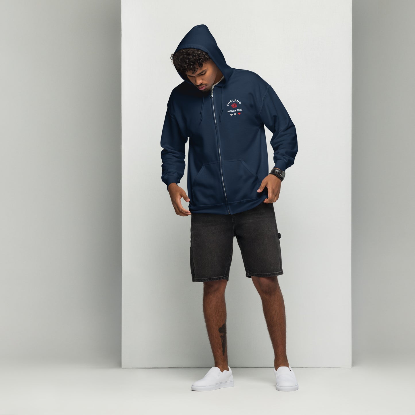 Unisex heavy blend zip hoodie - England Rugby 2023