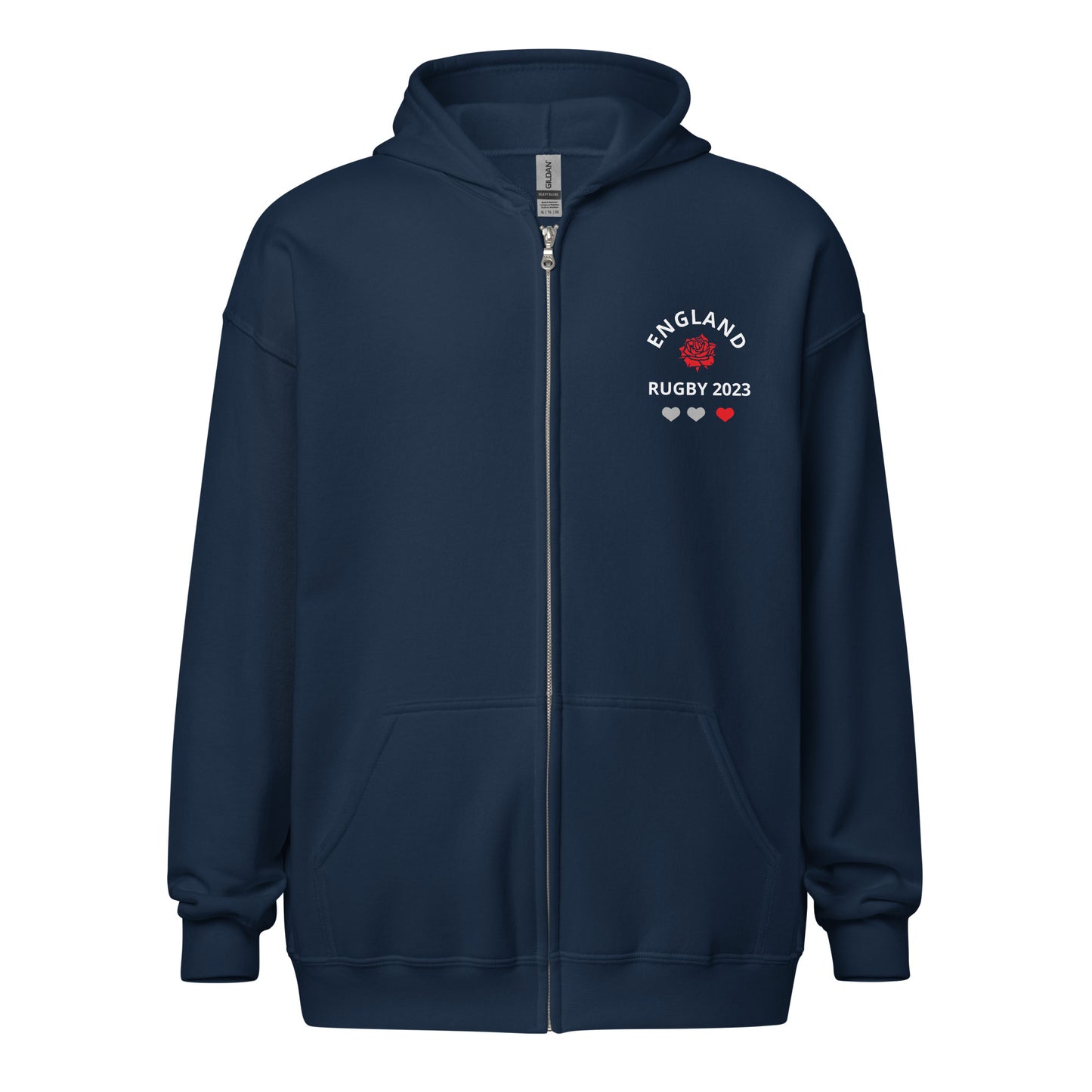 Unisex heavy blend zip hoodie - England Rugby 2023