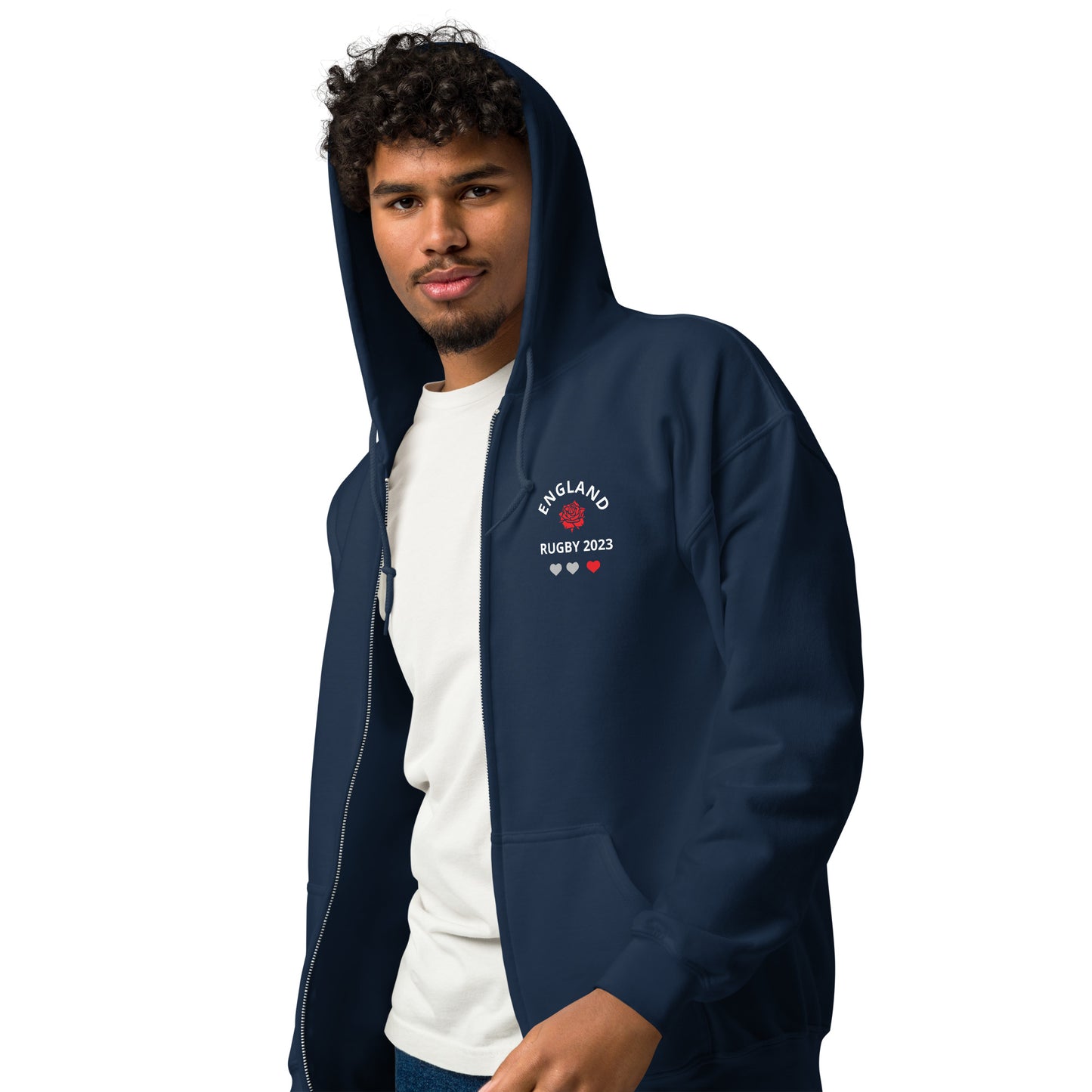 Unisex heavy blend zip hoodie - England Rugby 2023