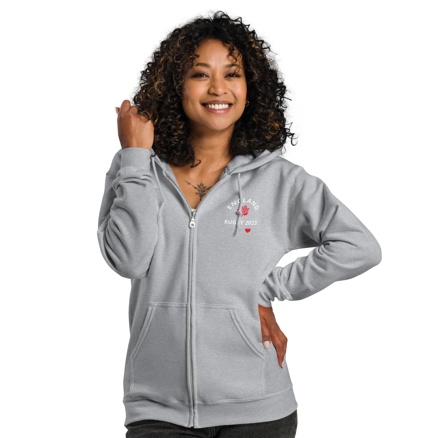 Unisex heavy blend zip hoodie - England Rugby 2023