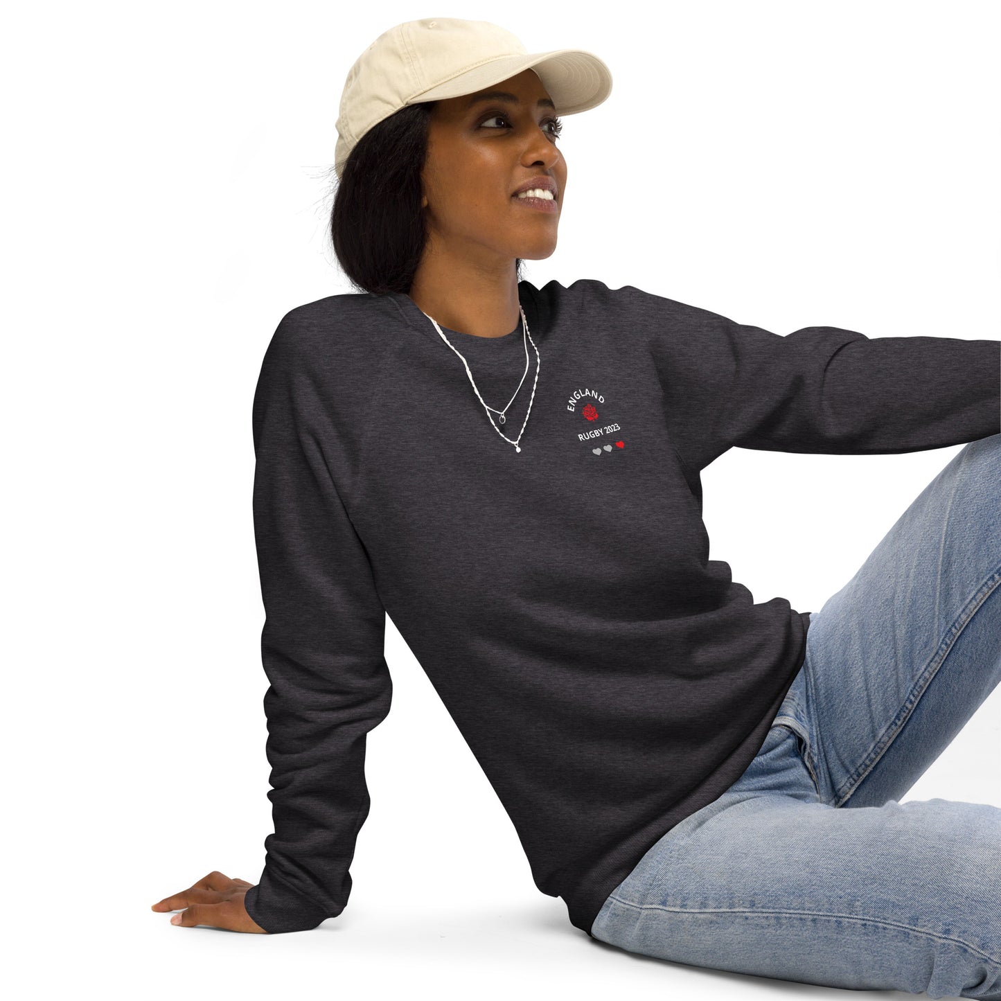 Unisex organic raglan sweatshirt - England Rugby 2023